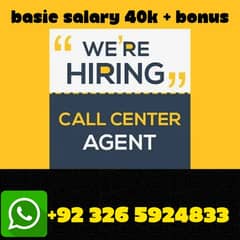 urgently Hiring agents for call center