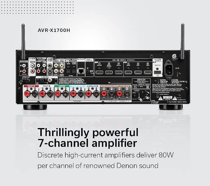 Denon X1700H 7.2 Channel AV Receiver with 8K HDMI Video & Dolby Atmos 3