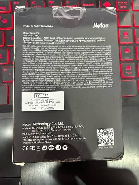 NETAC Portable NVME SSD 250 GB 2