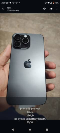 iphone 15 pro max 256gb black JV