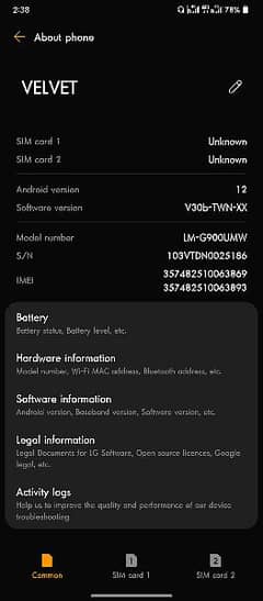LG velvet 5G 6gb Ram / 128 GB storage condition 10 by 10