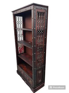 Turkish Iron jali Wood Book Shelf lift time gaurntee