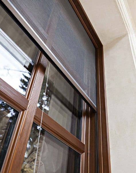 window blinds, wallpaper, wooden floor, folding fly screen zigzag 13