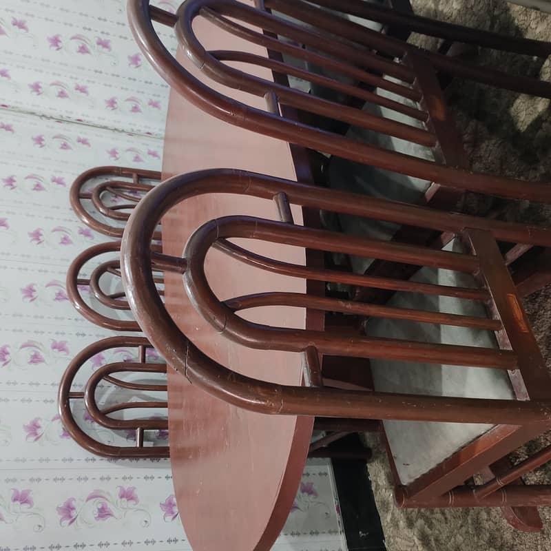 Dinning table with 6pc's pure wood chairs 1