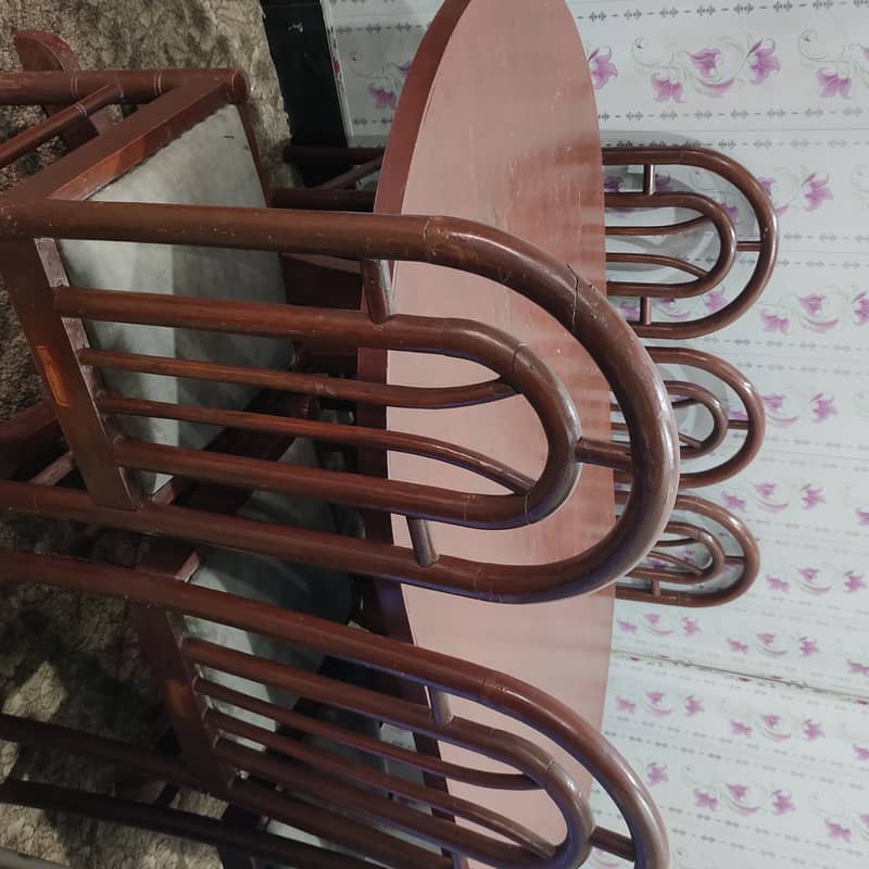 Dinning table with 6pc's pure wood chairs 2