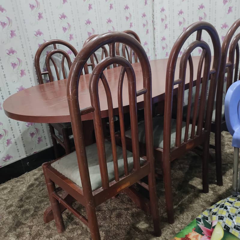 Dinning table with 6pc's pure wood chairs 4