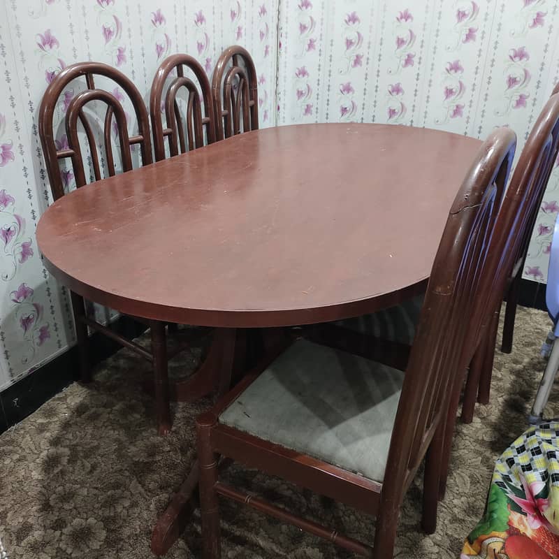Dinning table with 6pc's pure wood chairs 5