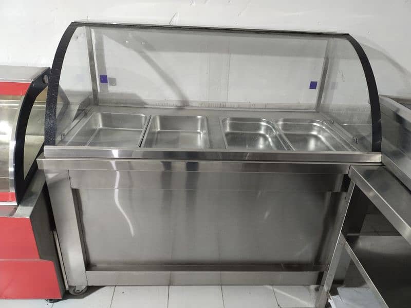 we have Ban marry/salad bar/cake chiller machine available/oven/fryer 1