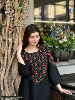 Women's Stitched Arabic Lawn Embroidered Suit