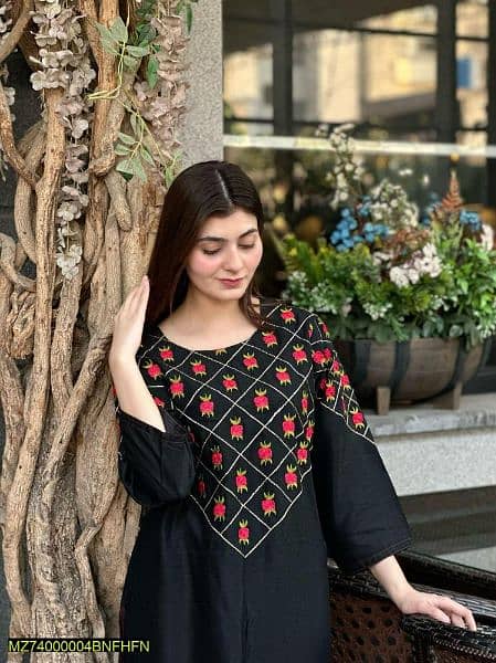 Women's Stitched Arabic Lawn Embroidered Suit 0