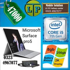 Surface pro 5   i5 7th Gen. 8gb . 256gb. 10 / 10