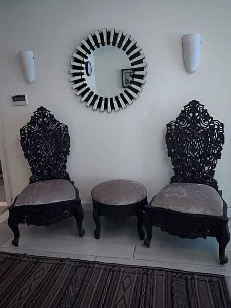 carved chair set 0