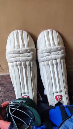 Cricket kit professional level (pads) (thigh pad) (kit bag) (helmet)