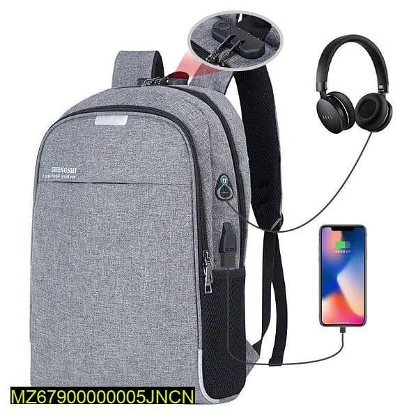 Unisex Nylon Printed Laptop Backpack 0