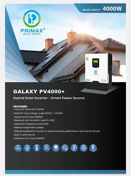 Primax Galaxy PV4000+ 3KW Solar Hybrid Inverter 0