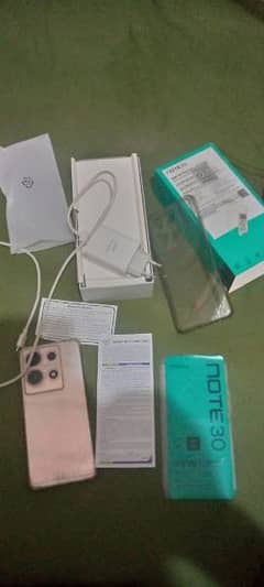 infinix note 30 8+8 256 with charger and box 03126455764 whatsapp
