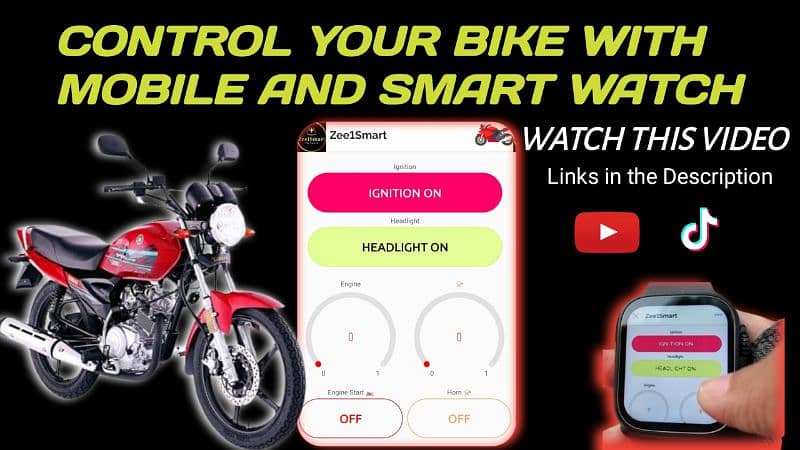 Control The Motorcycle & Bike With Mobile And Smart Watch 0