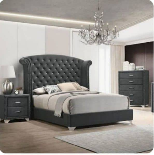 double bed set, sheesham wood bed set, king size bed set, complete set 15