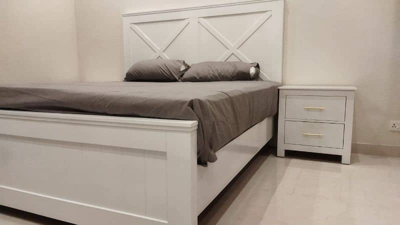 double bed set, sheesham wood bed set, king size bed set, complete 4