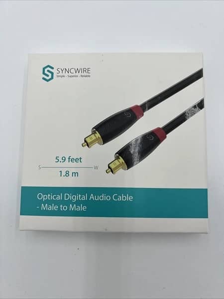 Syncwire Optical Digital Audio Cable Male To Male 5.9 feet 0
