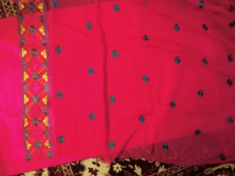 Very beautiful pink shafoon. Beautiful embroided. 5
