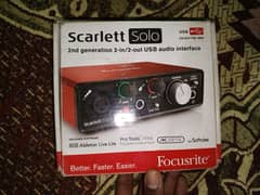 USB AUDIO INTERFACE FOCUSRITE SCARLETT 2i2/ With Full PACKAGE