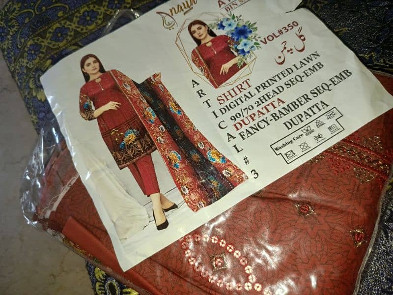 Embroidered shirt with Embroidered bamber dupatta 4