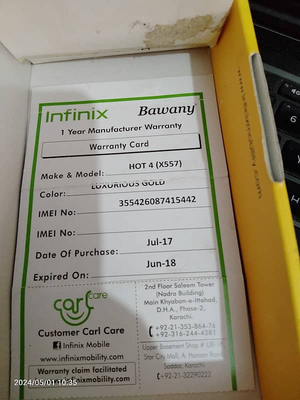 Infinix HOT4 - 16GB 2GB Good Condition 10