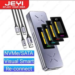 SSD JEYI Visual Smart M. 2 NVMe /SATA SSD Enclosure, USB 3.2 Gen2 10GB