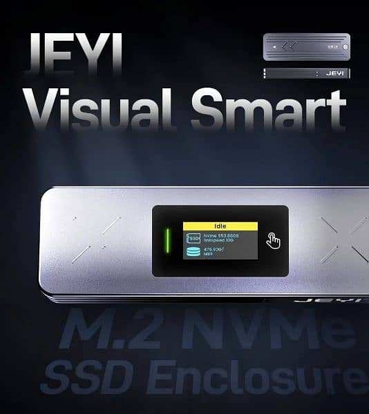 SSD JEYI Visual Smart M. 2 NVMe /SATA SSD Enclosure, USB 3.2 Gen2 10GB 6