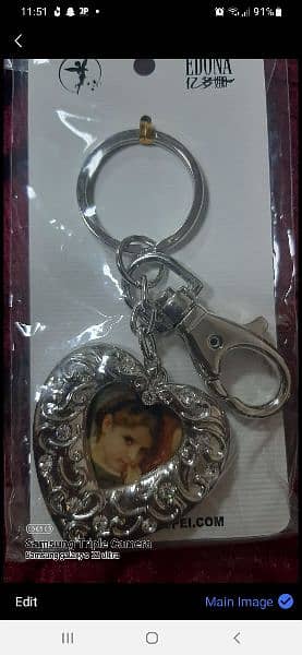 Imported key chain,heart shape with photo adjustment, 3