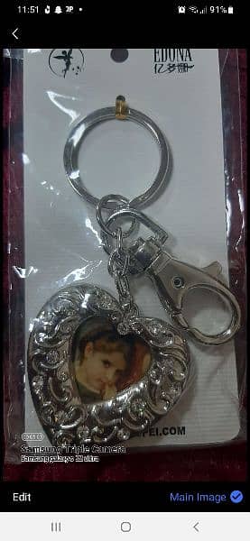 Imported key chain,heart shape with photo adjustment 1