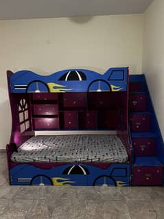 Bunk Bed (3 Beds + 4 Drawers) Kids Bed