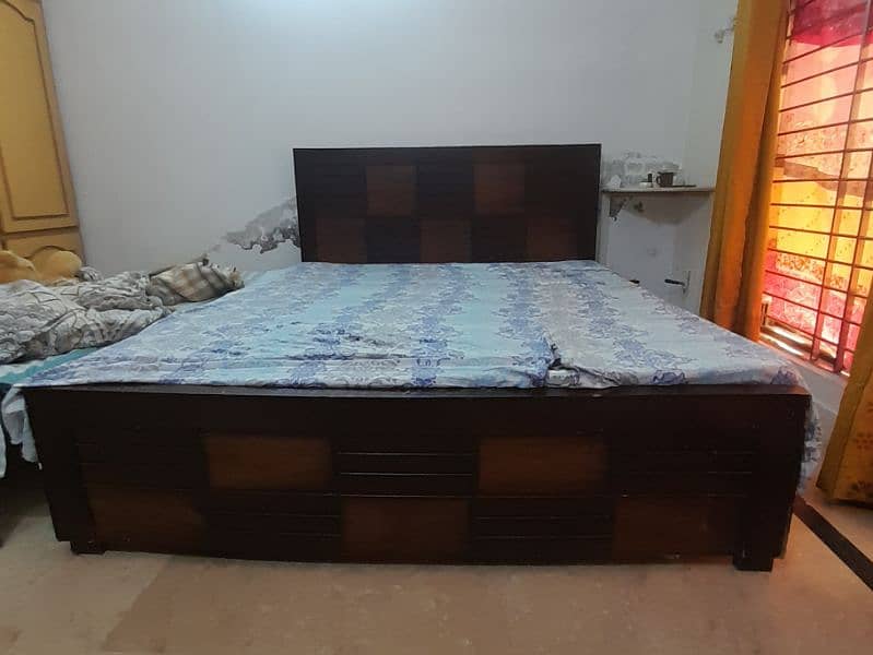 wooden bed with mattress 10