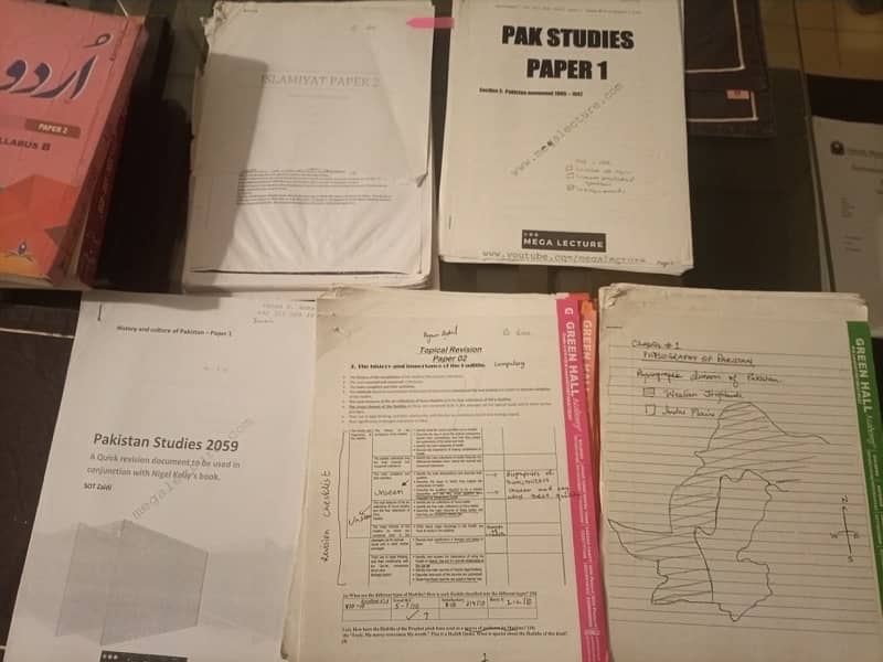 o levels books,past papers,topicals,notes 7