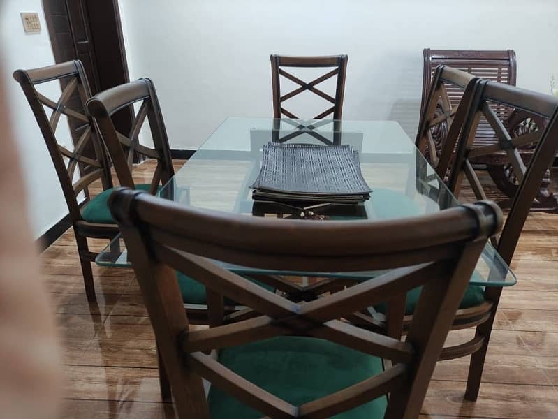 two sets of dinning tables with 6 chairs & three set Center for sale 3