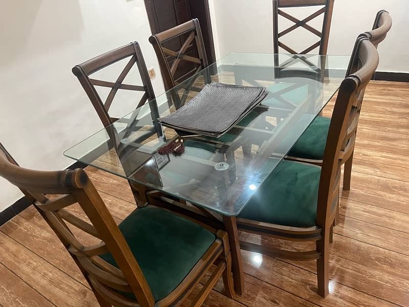 two sets of dinning tables with 6 chairs & three set Center for sale 7