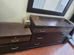 King Size Bed, Dressing Table, Two Side Tables, Without Mattress
