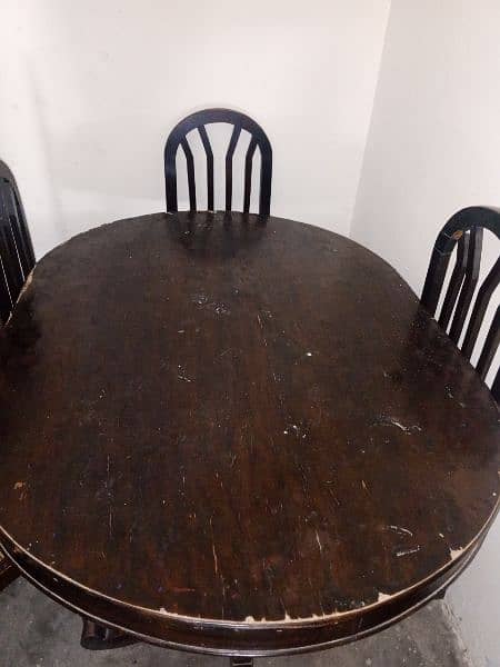 Wooden Dining Table with 4 Chairs 1