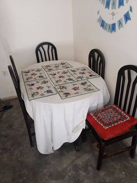 Wooden Dining Table with 4 Chairs 6