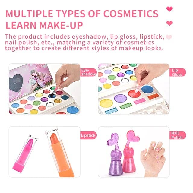 Custom Children Pretend Play Make Up Toy Portable Cosmetics BoxMakeup 6