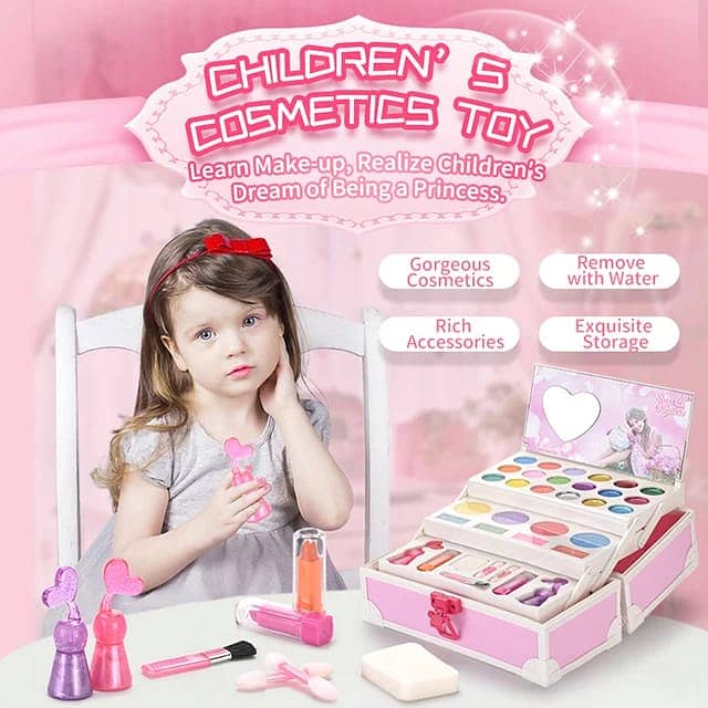 Custom Children Pretend Play Make Up Toy Portable Cosmetics BoxMakeup 10