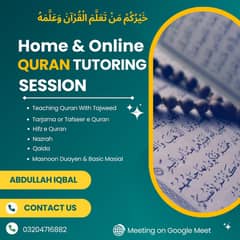 Home and online Quran tutor for everyone
