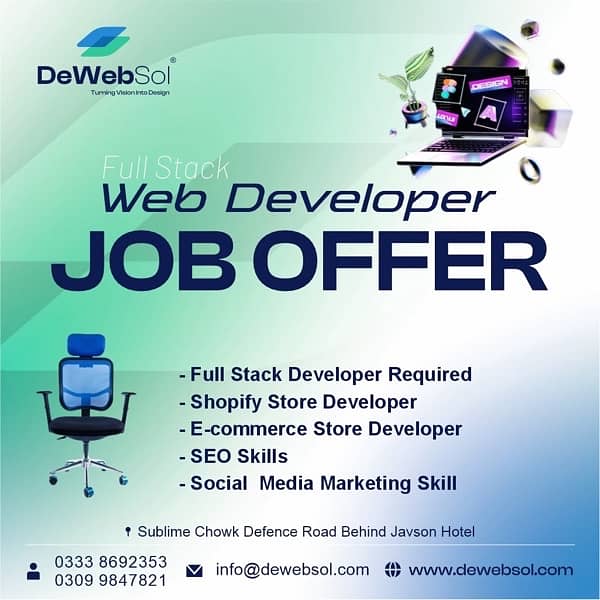 Experienced Web Developer required (Male or Female) 0