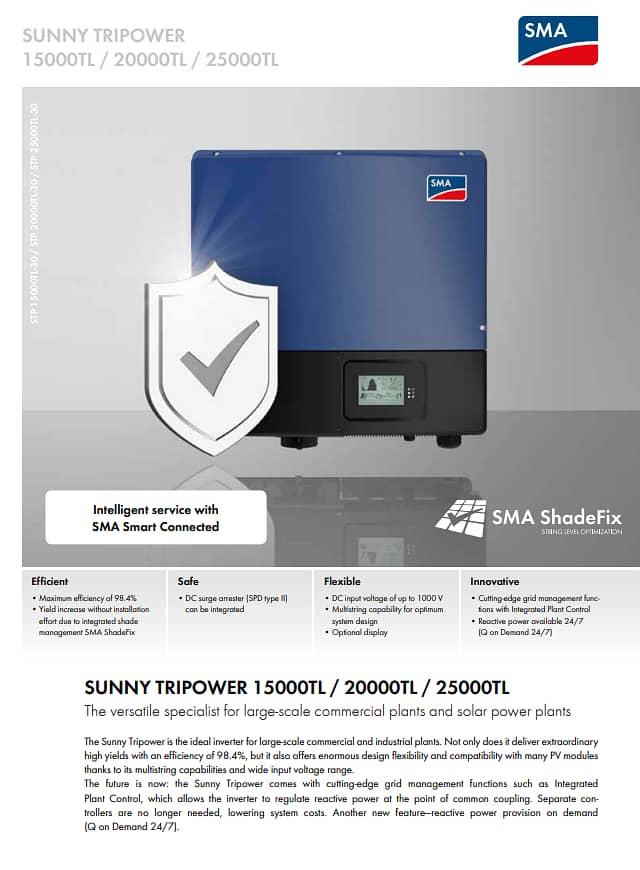 On-grid 25 kW SMA Sunny Tripower Inverter (25000TL-302) 2