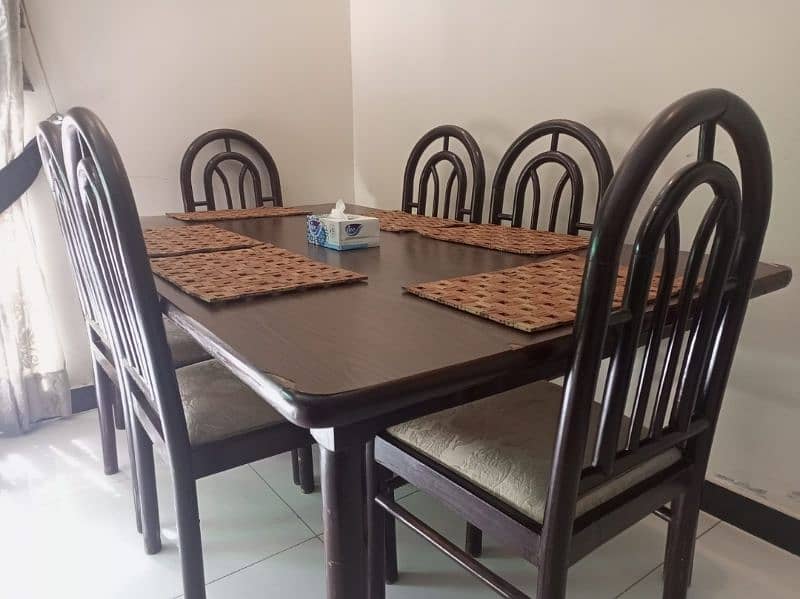 Vintage Dining Table With 6 Chairs Durable & Long Lasting Wood 0