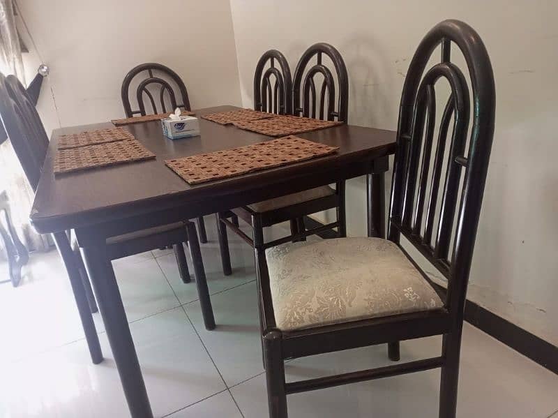 Vintage Dining Table With 6 Chairs Durable & Long Lasting Wood 1
