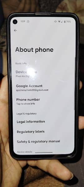Google pixel 4a 5g (with back cover ) 5