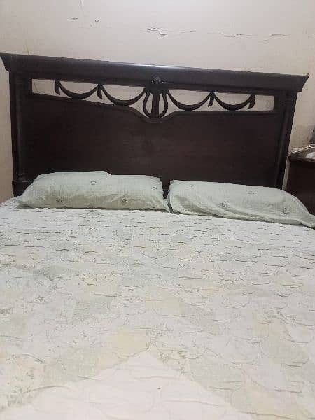 Wooden double bed with Mattress 4