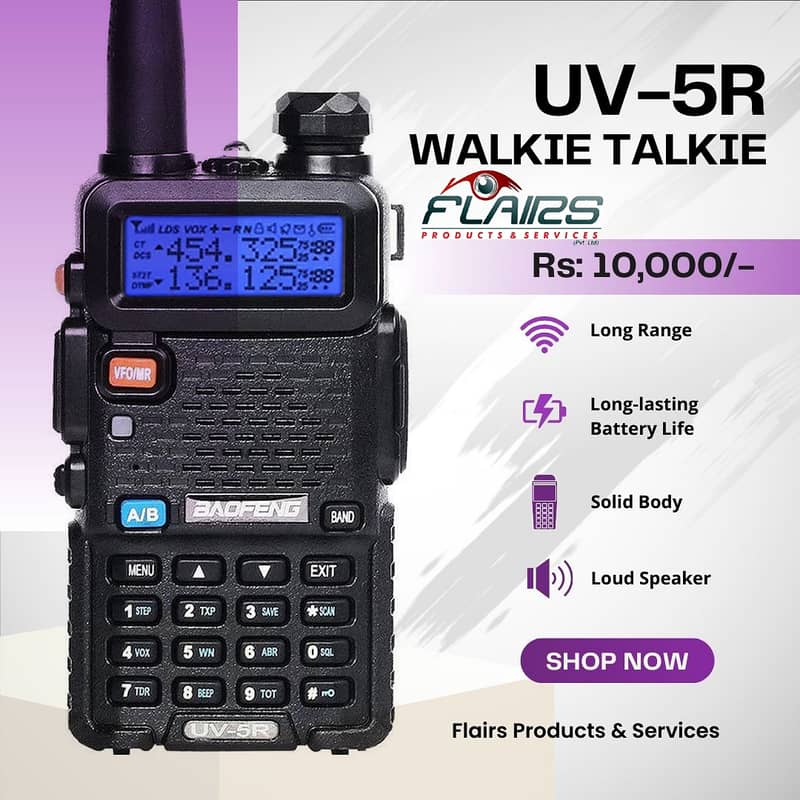UV-5R Tri-Band Wireless Set Long Range FM Two Way Radio walkie talkie 0